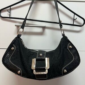 Guess Black and Silver Shoulder Bag